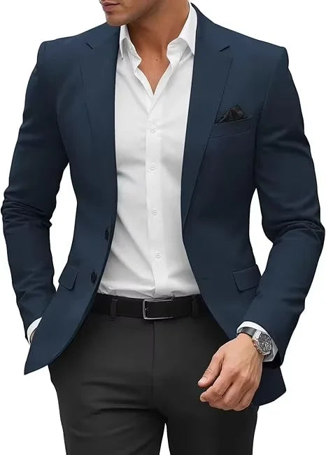 Men's slim fit suit, jacket, wedding party outfit, fashionable formal occasion, wedding banquet, evening banquet