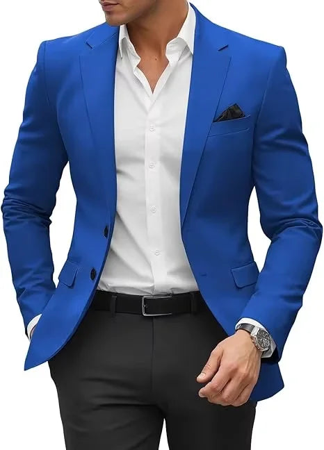 Men's slim fit suit, jacket, wedding party outfit, fashionable formal occasion, wedding banquet, evening banquet