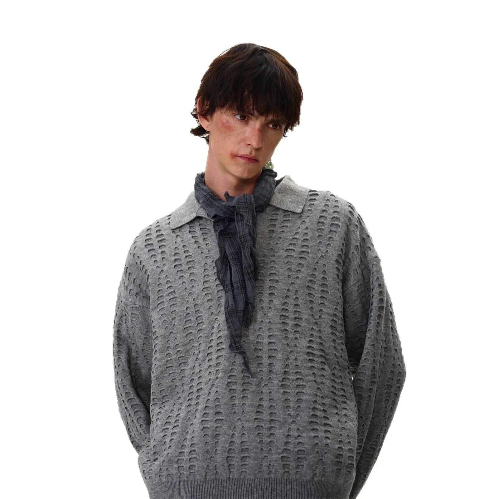 Retro high-end hollow hole knitted sweaters for men and women, American vintage old money style tops