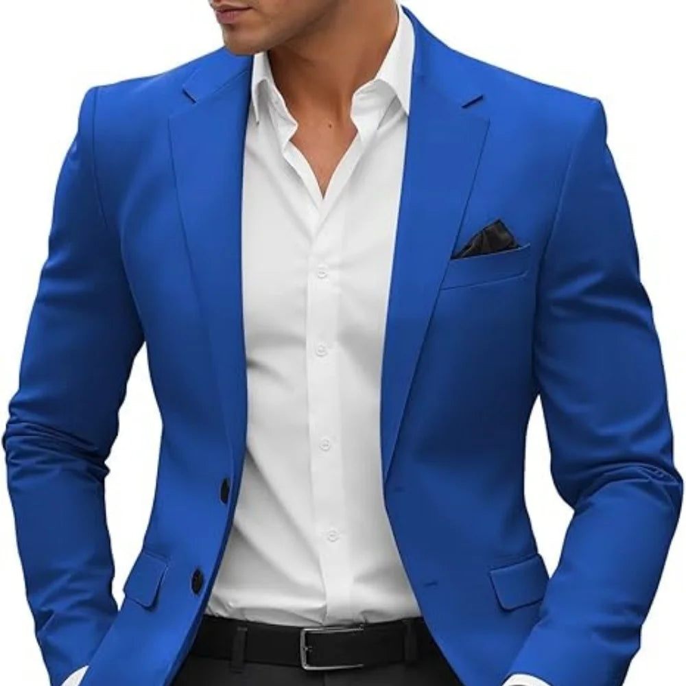 Men's slim fit suit, jacket, wedding party outfit, fashionable formal occasion, wedding banquet, evening banquet