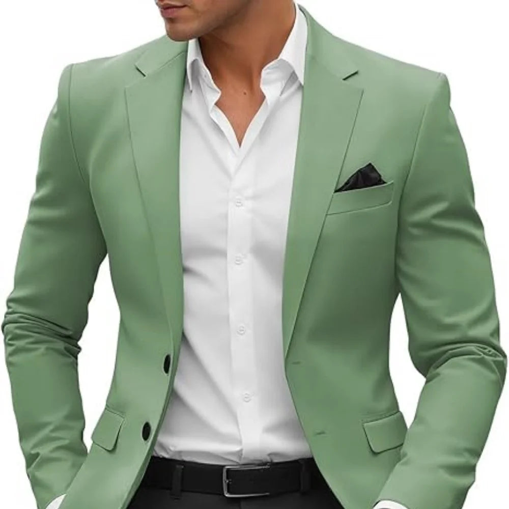 Men's slim fit suit, jacket, wedding party outfit, fashionable formal occasion, wedding banquet, evening banquet